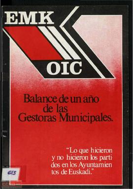 “Balance de un año de las Gestoras Municipales: lo que hicieron y no hicieron los partidos en los Ayuntamientos de Euskadi”