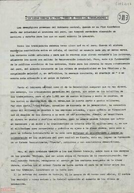 “La lucha contra el paro, tarea de todos los trabajadores”. Llamamiento del Partido Comunista de España (marxista-leninista) a la participación en la jornada contra el paro del día 6 de junio