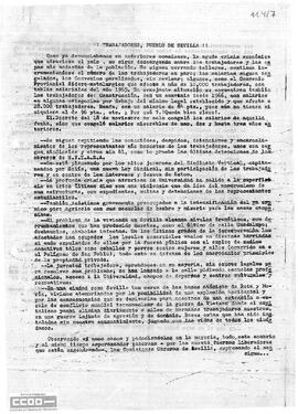 Llamamiento de las Comisiones Obreras de Sevilla a la participación en las manifestaciones del 30 de abril y 1º de mayo