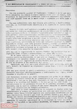 Carta del Secretariado de Organización del Comité Provincial de Sevilla del PCOE a las Secretarias de Organización en la que especifica las tareas a realizar.