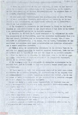 Propuestas del [PTE] para la campaña de las elecciones municipales.