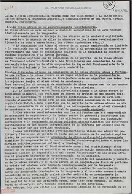 “El partido revolucionario...”.