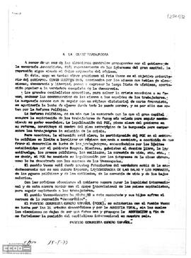 Comunicado del PCOE ante las elecciones generales.