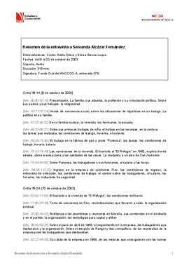 Entrevista a Servanda Alcázar Fernández