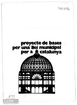 “Proyecte de bases per una llei municipal per a Catalunya”. Material de treball i discussió de la Comissió de Treball Municipal a Catalunya de la LCR