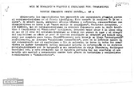 “Hoja de divulgación política e ideológica para trabajadores”. Nº 4. PCOE.