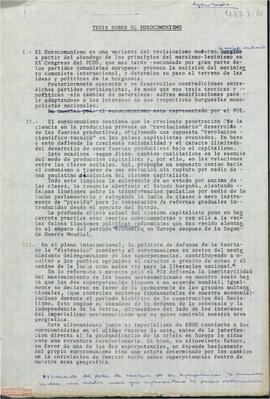 Resolución del  I Congreso sobre las tesis sobre el eurocomunismo.
