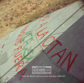 Acto de CCOO contra la OTAN en Lora del Río y murales contra la OTAN –  01