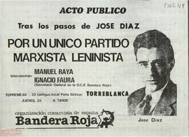 “Acto público: por un único partido marxista leninista”. Hoja volandera de la OCE (Bandera Roja)