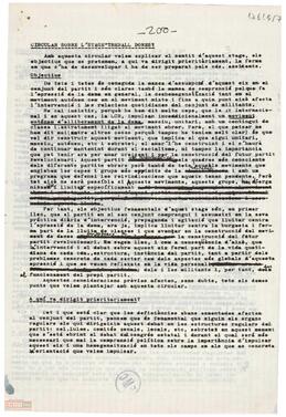 Circular de la Comissió Treball Dona  del Comité Nacional de Catalunya sobre l’stage “treball dones
