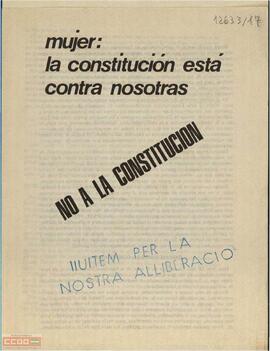 “Mujer: la Constitución está contra nosotras. No a la Constitución”