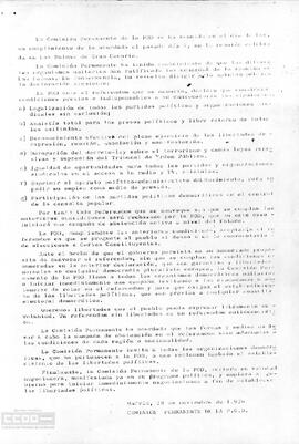 Comunicado de la Comisión Permanente de la POD