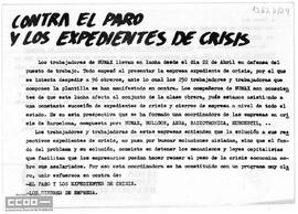 Contra el paro y los expedientes de crisis”. Llamamiento del Comité Local de Barcelona de la LCR a la movilización en apoyo de las reivindicaciones de los metalúrgicos