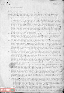 Carta de P. al Comité Provincial de [Sevilla] en la que muestra sus  consideraciones sobre el funcionamiento de dicho Comité.