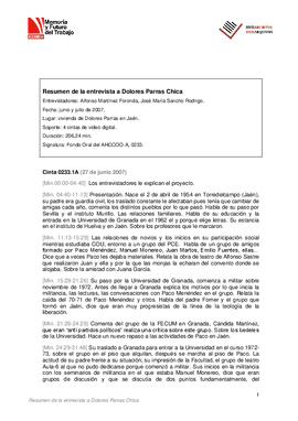 Entrevista a Dolores Parra Chica