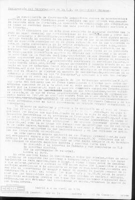 Declaración del Secretariado de la C.G. de Comisiones Obreras