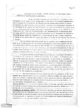 Comunicado de la primera reunión regional de Comisiones Obreras Agrícolas e Industriales de Andalucía.