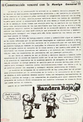 “¡Construcción vencerá con la huelga general!”. Comunicado del Comité de la Construcción de la OCE (Bandera Roja) sobre la huelga