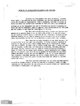 Carta de los trabajadores del campo de Brenes a los patronos en la que piden un salario digno.