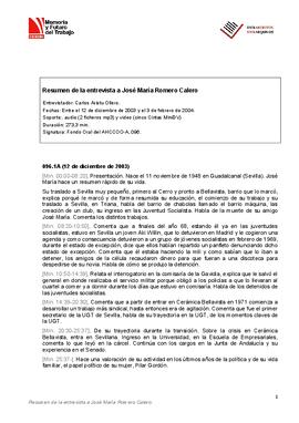 Entrevista a José María Romero Calero