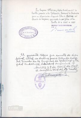 1958 (25 de agosto) – Acta de constitución del nuevo Jurado