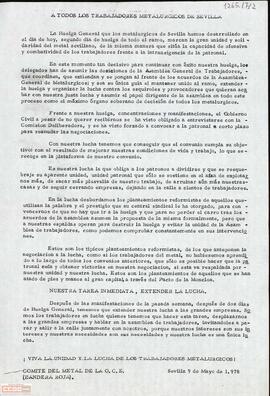 Comunicado del Comité del Metal de la OCE (Bandera Roja) sobre la huelga