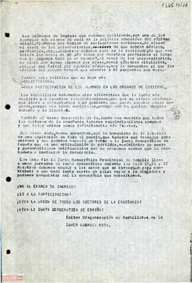 Llamamiento de la Organización de Bachilleres de la Joven Guardia Roja a la participación en las jornadas de lucha los días 23, 24 y 25
