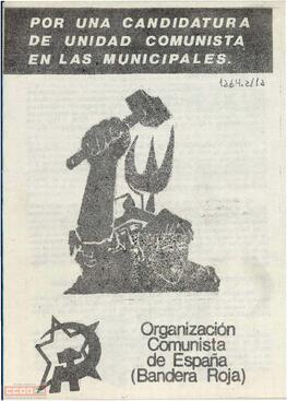 “Por una candidatura de unidad comunista en las municipales”. Llamamiento del Comité Provincial de Sevilla de la OCE (BR) para preparar las candidaturas comunistas en las elecciones municipales