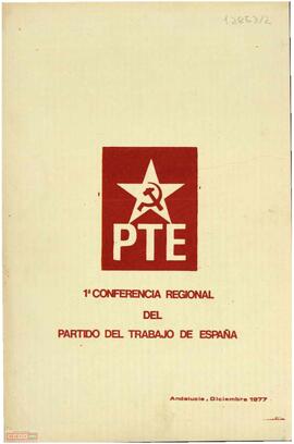 Carpetilla de la  Primera Conferencia Regional de Andalucía del PTE.