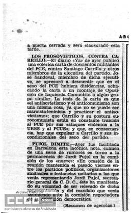 "Escisión en el Partido Comunista", artículo de Ya de marzo de 1977