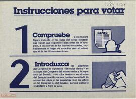 Instrucciones para votar en las elecciones generales del 1 de marzo.