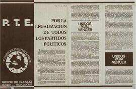 “El Partido del Trabajo de España. Por la legalización de todos los partidos políticos”