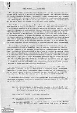 Comunicado de las Comisiones Obreras del Metal y otros sectores sobre el programa reivindicativo para las elecciones sindicales.