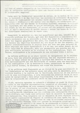 Asamblea de Barcelona. Tercera ponencia: “Reforzamiento organizativo de CC.OO.”, presentada por Juan Muñiz Zapico