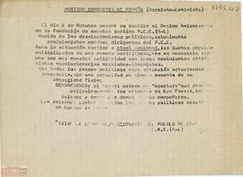 Comunicado del Partido Comunista de España (marxista-leninista)