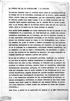 “La jornada del 12. El sindicalismo y la política”