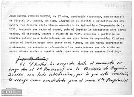 Informe sobre José Manuel Puelles Moreno, candidato seleccionado por la comisión.