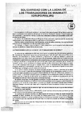 “Solidaridad con la lucha de los trabajadores de Miniwatt”. Llamamiento de los Comités de Miniwatt y SEAT de la LCR