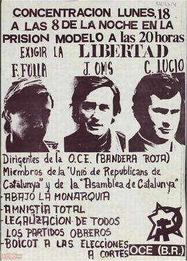 “Exigir la libertad de los dirigentes de la OCE (Bandera Roja)...”