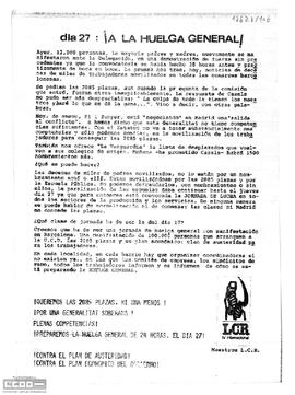 “Día 27: ¡a la huelga general!”. Maestros de la LCR