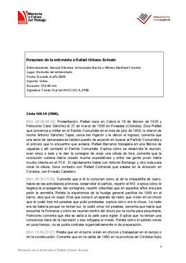 Entrevista a Rafael Urbano Arévalo