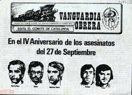 “En el IV Aniversario de los asesinatos del 27 de Septiembre”. Declaración del Comité Central del Partido Comunista de España (marxista-leninista)