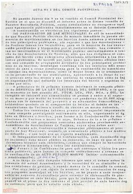 Acta del Comité Provincial de Sevilla