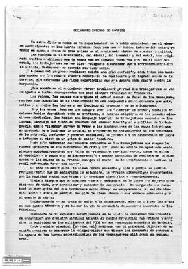 Informe de la Comisión Sindical adjunta al Comité Provincial de Sevilla del PCOE sobre la necesidad de constituir una comisión sindical que oriente y coordine la actividad de los militantes.