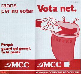 “Vota net.: raons per no votar”