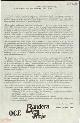 “Frente al terrorismo conquistar las más amplias libertades”.  Declaración del Comité Ejecutivo de la OCE (BR)