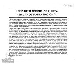 Un 11 de setembre de lluita per la sobirania nacional”. Llamamiento del Secretariat Nacional de Catalunya de la LCR a la movilización masiva para conseguir la plena soberanía nacional