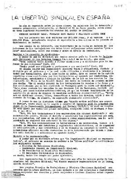 “La libertad sindical en España”.