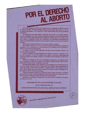 “Por el derecho al aborto”. Llamamiento del Moviment Comunista de Catalunya de solidaridad con las once mujeres de Bilbao