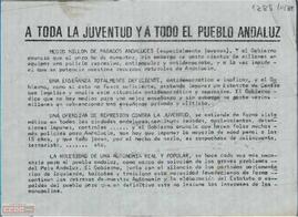 “A toda la juventud y a todo el pueblo andaluz”. Llamamiento del Consejo Nacional de la Joven Guardia Roja de Andalucía a la formación de asambleas de luchas populares contra los planes del Gobierno